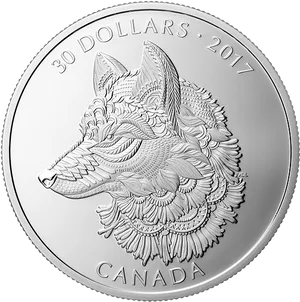 2017 Canadian30 Dollar Silver Coin PNG Image