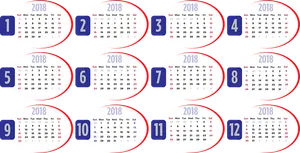 2018_ Monthly_ Calendar_ Display PNG Image