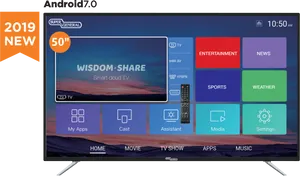 2019 New50 Inch Smart T V Interface PNG Image