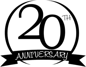 20th Anniversary Celebration Emblem PNG Image