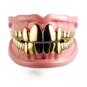 24k Gold Teeth Grillz Png Jlj80 PNG Image