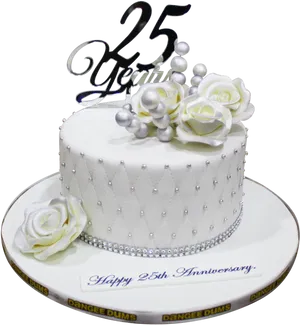 25th Anniversary Celebration Cake PNG Image