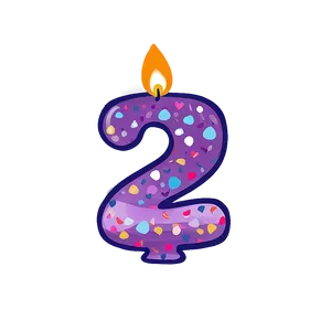 2nd Birthday Candle Png Wwy PNG Image