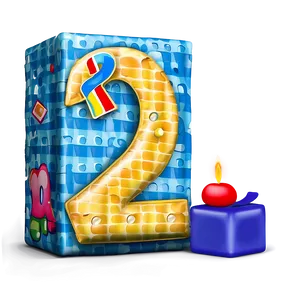 2nd Birthday Number Block Png Jep PNG Image