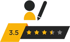 3.5 Star Rating Graphic PNG Image