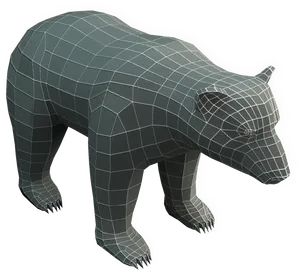 3 D Bear Wireframe Model.png PNG