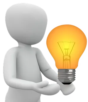 3 D Character Holding Lightbulb Idea PNG Image