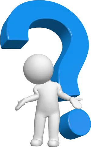 3 D Figure With Question Mark PNG Image