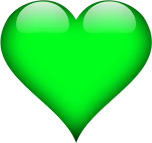 3 D Green Heart Graphic PNG Image