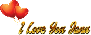 3 D Heart Balloons Love You Jam Graphic PNG Image