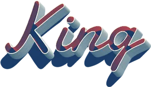 3 D King Text Graphic PNG Image