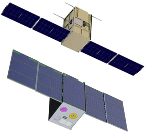 3 D Model Satellite Illustration PNG Image