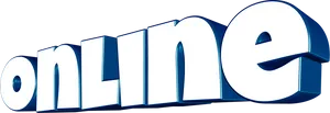 3 D Online Text Graphic PNG Image