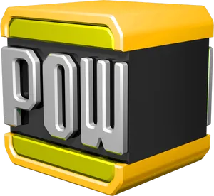 3 D P O W Graphic PNG Image