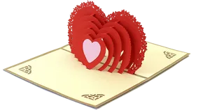 3 D Pop Up Heart Card PNG Image