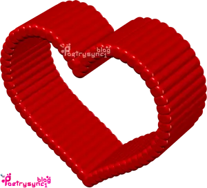 3 D Red Balloon Heart Structure PNG Image