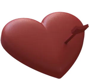 3 D Red Heartwith Arrow PNG Image