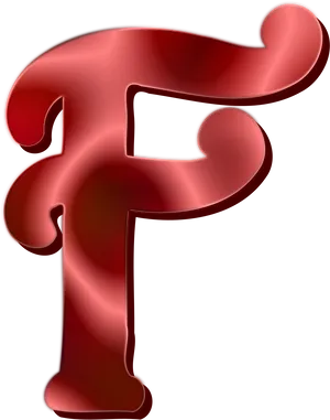 3 D Red Letter F PNG Image