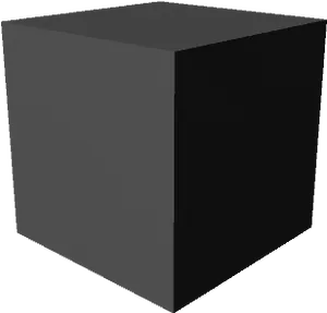 3 D Rendered Black Cube PNG Image