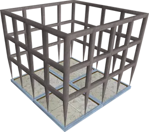 3 D Rendered Empty Cage PNG Image