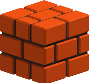 3 D Rendered Orange Bricks PNG Image