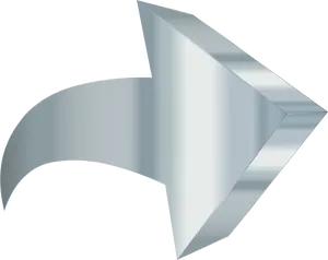 3 D Silver Arrow Icon PNG Image