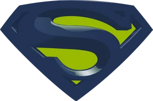 3 D Superman Logo Design PNG Image