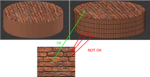 3 D Texture Wrapping Comparison PNG Image