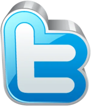 3 D Twitter Logo Icon PNG Image