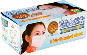 3 Ply Surgical Mask Box PNG Image