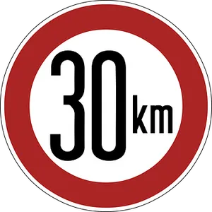 30km Speed Limit Sign PNG Image