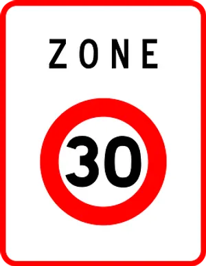 30kmspeedzonesign PNG Image