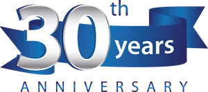 30th Anniversary Celebration Banner PNG Image