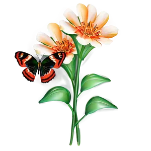 3d Butterfly On Flower Png 06292024 PNG Image