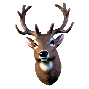 3d Deer Head Model Png Quv PNG Image