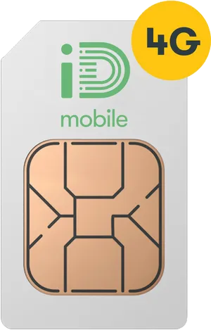 4 G I D Mobile S I M Card PNG Image