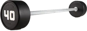 40kg Black Barbell Fitness Equipment PNG Image