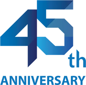 45th Anniversary Logo Design PNG Image