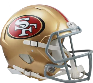 49ers Golden Helmetwith Logo PNG Image