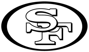 49ers Team Logo Blackand White PNG Image