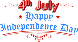 4th July Happy Independence Day Greeting PNG Image