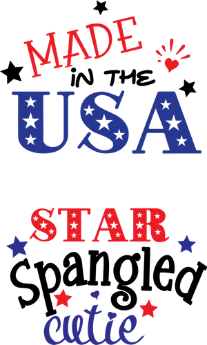 4thof July Madein U S A Star Spangled Cutie PNG Image