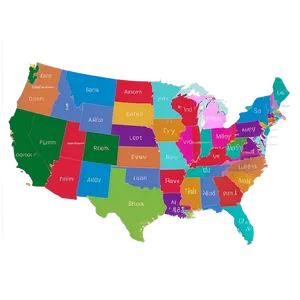 50 States Colorful Png 68 PNG Image