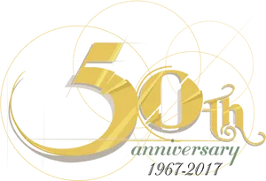 50th Anniversary Golden Celebration Graphic PNG Image