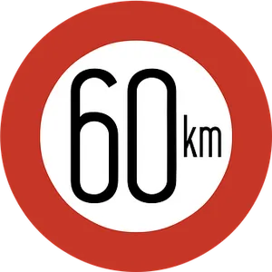 60kmspeedlimitsign PNG Image