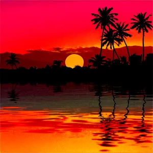 70s Inspired Sunset Pic PNG Ssf PNG