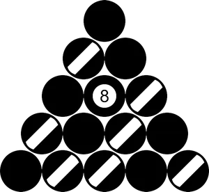 8 Ball Pool Rack Formation PNG Image