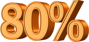 80 Percent Discount Sign PNG Image