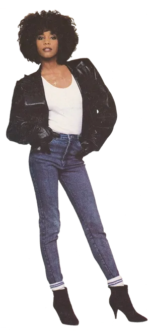 90s Fashion Icon Pose PNG Image