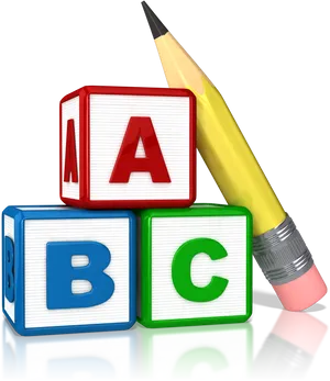 A B C Blocksand Pencil PNG Image